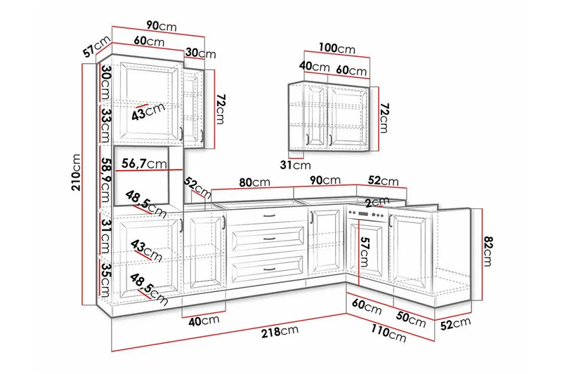 Templemore Möbelset För Kök & Matplats White - Möbler - Köksmöbler - Möbelset för kök & matplats
