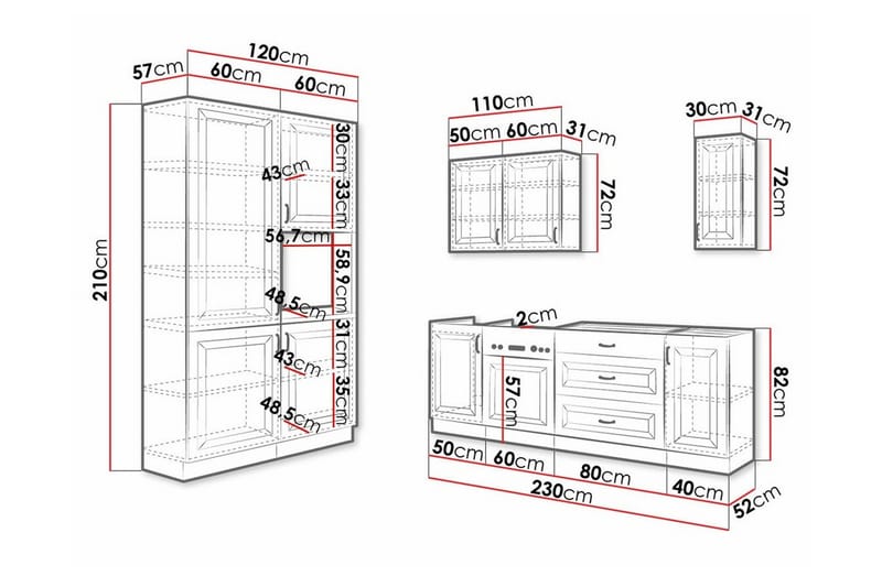 Templemore Möbelset För Kök & Matplats White - Möbler - Köksmöbler - Möbelset för kök & matplats
