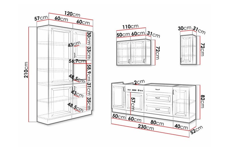 Templemore Möbelset För Kök & Matplats White - Möbler - Köksmöbler - Möbelset för kök & matplats