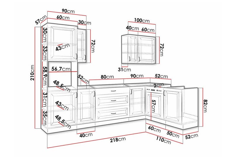 Templemore Möbelset För Kök & Matplats White - Möbler - Köksmöbler - Möbelset för kök & matplats