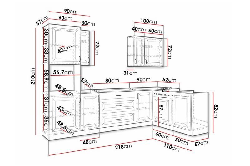 Templemore Möbelset För Kök & Matplats White - Möbler - Köksmöbler - Möbelset för kök & matplats