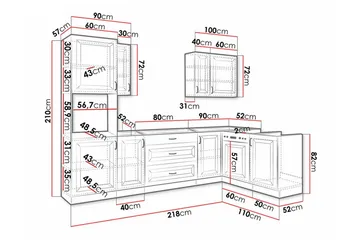Templemore Möbelset För Kök & Matplats White/Wood - Möbler - Köksmöbler - Möbelset för kök & matplats