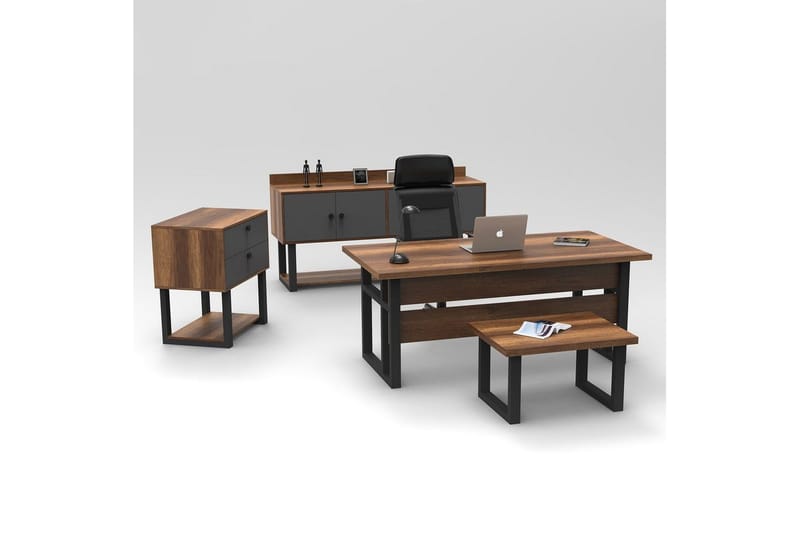 Kontorsmöbelset Mono 09 Barock / Antracit - Natur/Kolgrå - Möbler - Kontorsmöbler - Möbelset för kontor