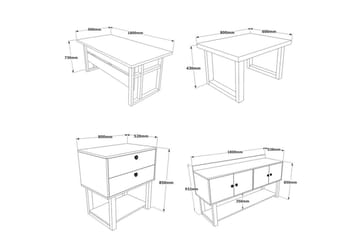 Kontorsmöbelset Mono 11 Barock / Antracit - Antracit - Möbler - Kontorsmöbler - Möbelset för kontor