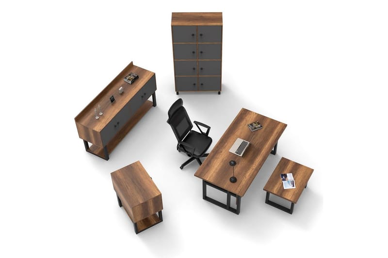 Kontorsmöbelset Mono 11 Barock / Antracit - Antracit - Möbler - Kontorsmöbler - Möbelset för kontor