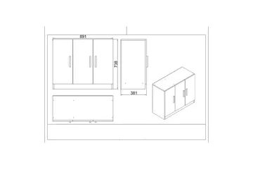 Kontorsmöbelset Raveena 17 Barock / Antracit - Barock / Antracit - Möbler - Kontorsmöbler - Möbelset för kontor