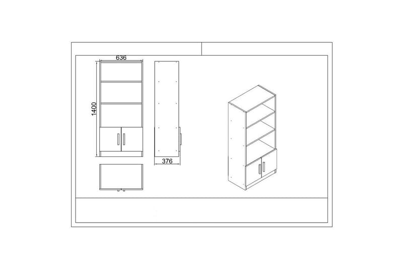 Kontorsmöbelset Raveena 18 Ek / svart - Ek / svart - Möbler - Kontorsmöbler - Möbelset för kontor