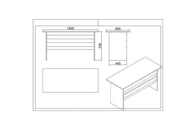 Kontorsmöbelset Raveena 18 Ek / svart - Ek / svart - Möbler - Kontorsmöbler - Möbelset för kontor