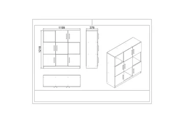 Kontorsmöbelset Raveena 18 Ek / svart - Ek / svart - Möbler - Kontorsmöbler - Möbelset för kontor