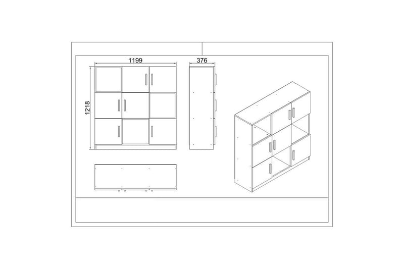 Kontorsmöbelset Raveena 18 Ek / svart - Ek / svart - Möbler - Kontorsmöbler - Möbelset för kontor
