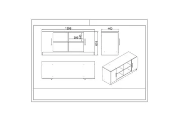 Kontorsmöbelset Raveena 18 Ek / svart - Ek / svart - Möbler - Kontorsmöbler - Möbelset för kontor
