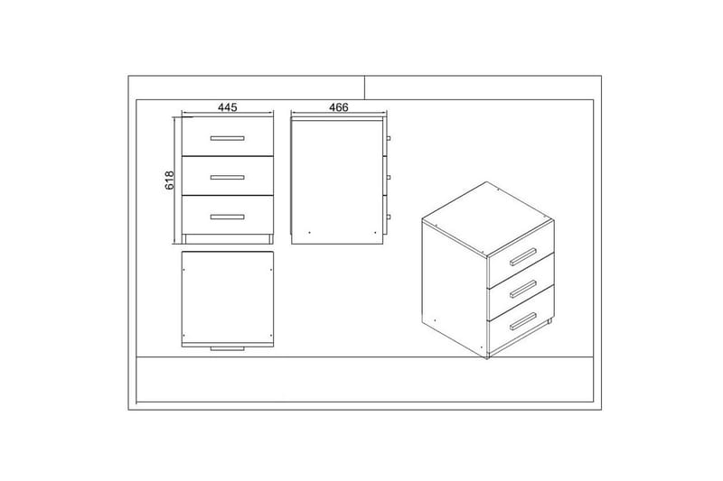 Kontorsmöbelset Raveena 19 Ek / Lärk / Svart - Ek / Lärk / Svart - Möbler - Kontorsmöbler - Möbelset för kontor