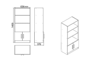 Belloch Möbelset Kontor - Teak/Antracit - Möbler - Kontorsmöbler - Möbelset för kontor