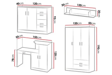 Klacksberg Kontormöbelset - Trä/Natur/Vit - Möbler - Kontorsmöbler - Möbelset för kontor