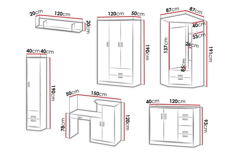 Kontormöbelset Hermanboda - Trä/Natur/Vit - Möbelset för kontor