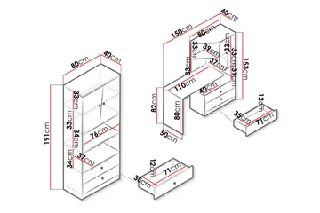 Möbelset för Kontor NERO - Natur/Vit - Möbler - Kontorsmöbler - Möbelset för kontor
