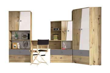 Möbelset för Kontor NERO - Natur/Vit/Grå - Möbler - Kontorsmöbler - Möbelset för kontor