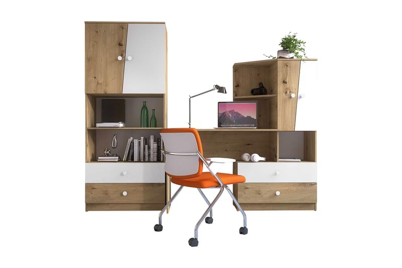 Möbelset för Kontor Staton - Natur/Vit - Möbelset för kontor