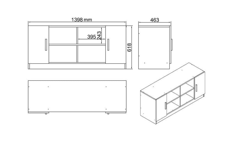 Möbelset Kontor Atenguilo - Natur/Svart - Möbelset för kontor