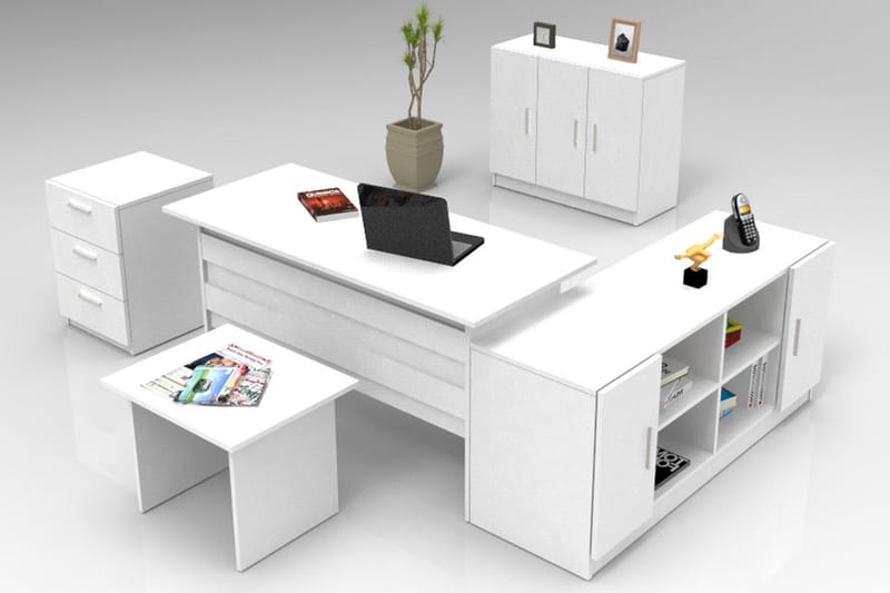 Möbelset Kontor Atenguilo - Vit - Möbler - Kontorsmöbler - Möbelset för kontor