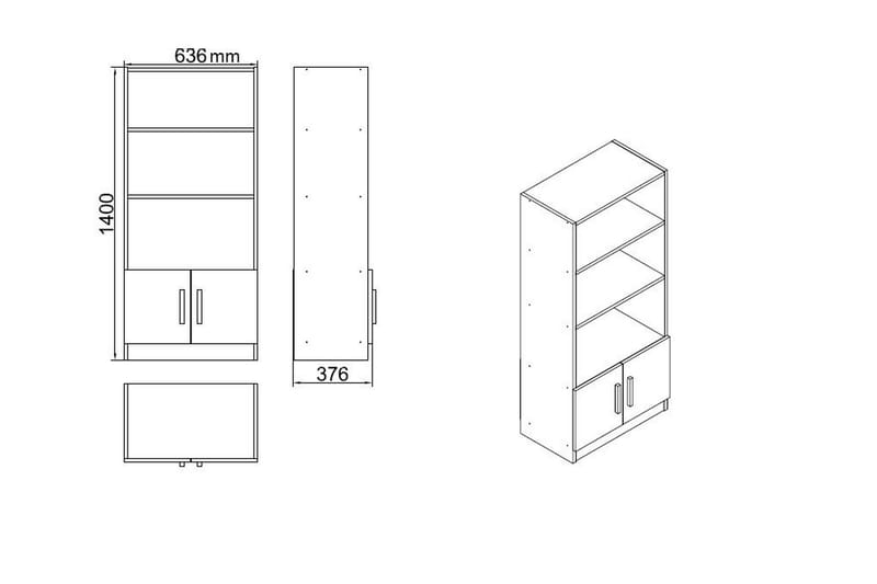 Möbelset Kontor Elmorral - Teak/Antracit - Möbler - Kontorsmöbler - Möbelset för kontor