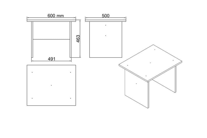 Möbelset Kontor Galkun - Teak/Antracit - Möbler - Kontorsmöbler - Möbelset för kontor