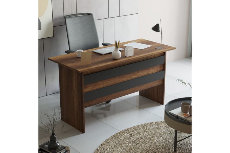 Möbelset Kontor Risina - Teak/Antracit - Möbler - Kontorsmöbler - Möbelset för kontor