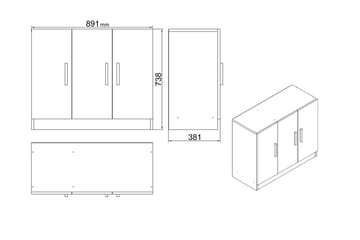 Möbelset Kontor Risina - Teak/Antracit - Möbler - Kontorsmöbler - Möbelset för kontor