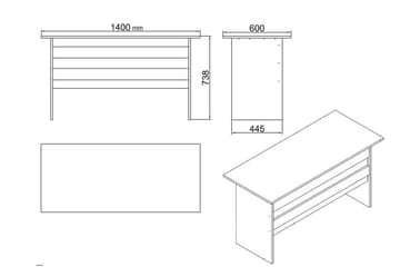 Möbelset Kontor Risina - Teak/Antracit - Möbler - Kontorsmöbler - Möbelset för kontor