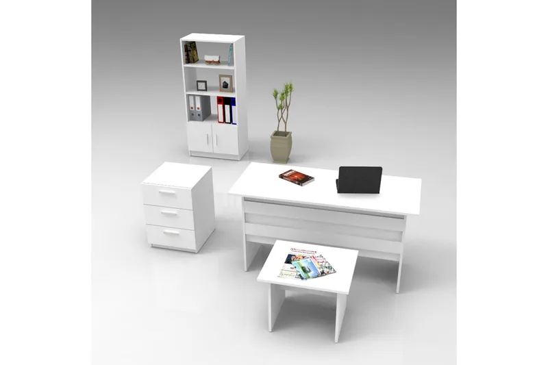 Sanjoan Möbelset Kontor - Vit - Möbler - Kontorsmöbler - Möbelset för kontor