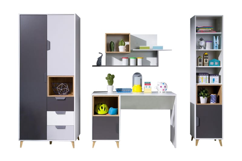 Sayuki Möbelset För Kontor - Vit/Grå - Möbler - Kontorsmöbler - Möbelset för kontor