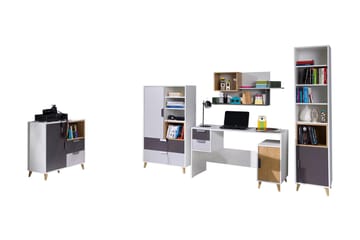 Sayuki Möbelset För Kontor - Vit/Grå - Möbler - Kontorsmöbler - Möbelset för kontor