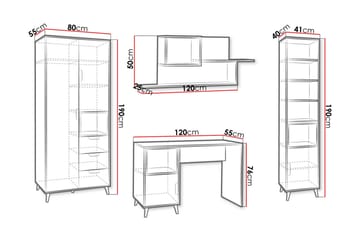 Sayuki Möbelset För Kontor - Vit/Grå - Möbler - Kontorsmöbler - Möbelset för kontor