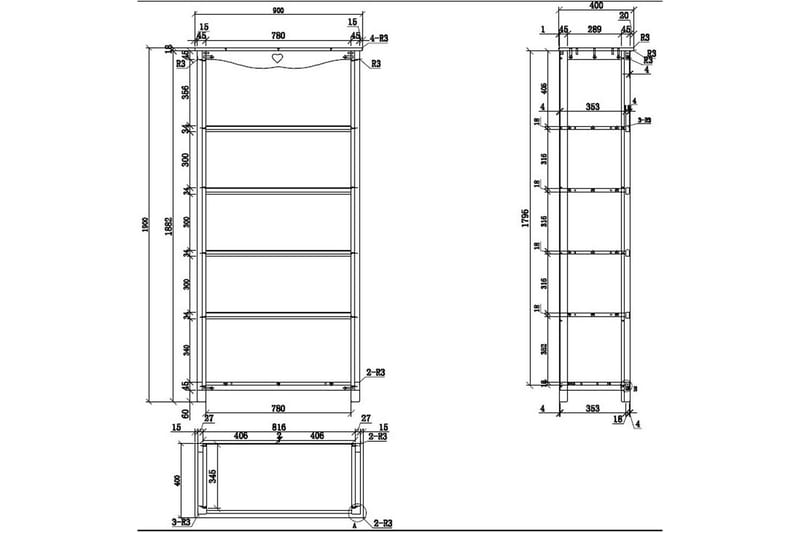 Skrivbord med bokhylla Amori Vit - Möbler - Kontorsmöbler - Möbelset för kontor
