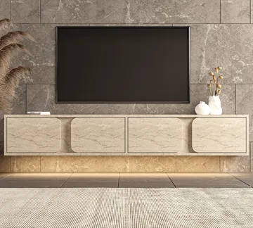 Adilen TV-bänk 180x30x30 cm - Travertin - Möbler - TV- & Mediamöbler - TV bänk & mediabänk