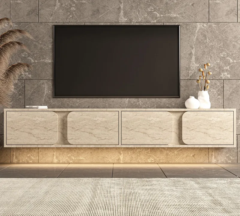 Adilen TV-bänk 180x30x30 cm - Travertin - Möbler - TV- & Mediamöbler - TV bänk & mediabänk