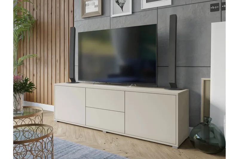 Agawal Tv-bänk 141 cm - Beige - Möbler - TV- & Mediamöbler - TV bänk & mediabänk