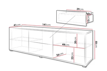 Agawal Tv-bänk 141 cm - Beige - Möbler - TV- & Mediamöbler - TV bänk & mediabänk