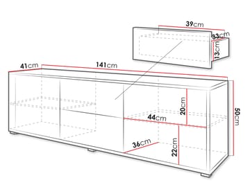 Agawal Tv-bänk 141 cm - Brun - Möbler - TV- & Mediamöbler - TV bänk & mediabänk