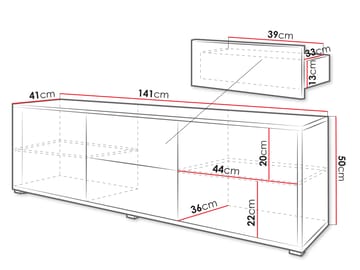 Agawal Tv-bänk 141 cm - Brun - Möbler - TV- & Mediamöbler - TV bänk & mediabänk