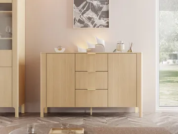Aggarwal Skänk 154 cm i Mörkt Trä - Beige - Förvaring - Förvaringsmöbler - Sideboard & skänk
