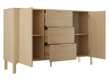Aggarwal Skänk 154 cm i Mörkt Trä - Beige - Förvaring - Förvaringsmöbler - Sideboard & skänk