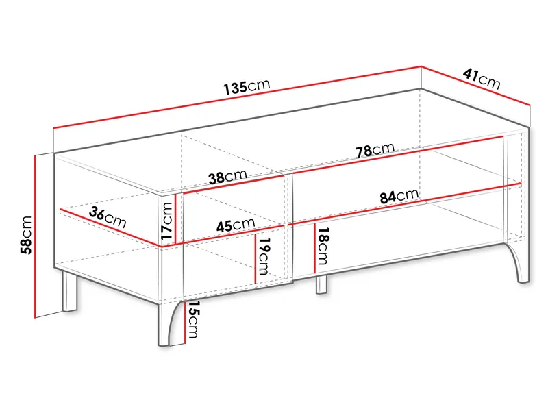 Aggarwal Tv-Bänk 135 cm - Möbler - TV- & Mediamöbler - TV bänk & mediabänk