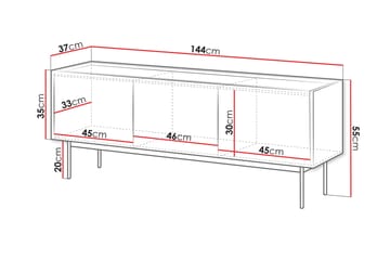 Akansh Tv-bänk 144 cm - Beige - Möbler - TV- & Mediamöbler - TV bänk & mediabänk