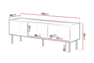 Akie Tv-bänk 150 cm - Grön - Möbler - TV- & Mediamöbler - TV bänk & mediabänk