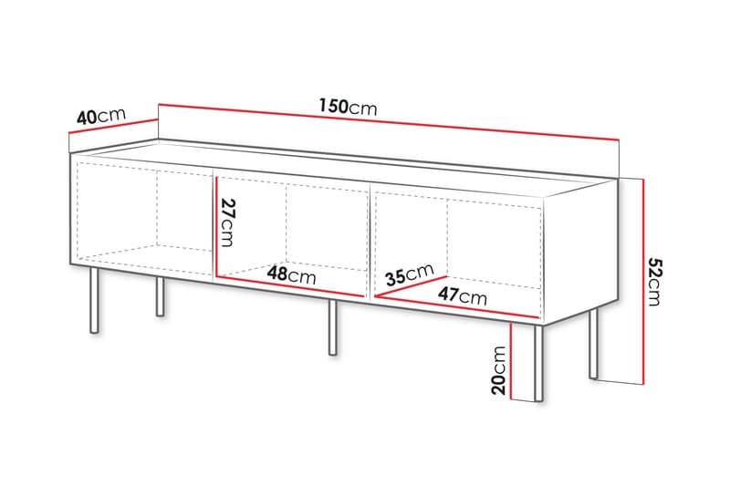 Akie Tv-bänk 150 cm - Grön - Möbler - TV- & Mediamöbler - TV bänk & mediabänk
