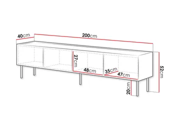 Akie Tv-bänk 200 cm - Beige - Möbler - TV- & Mediamöbler - TV bänk & mediabänk