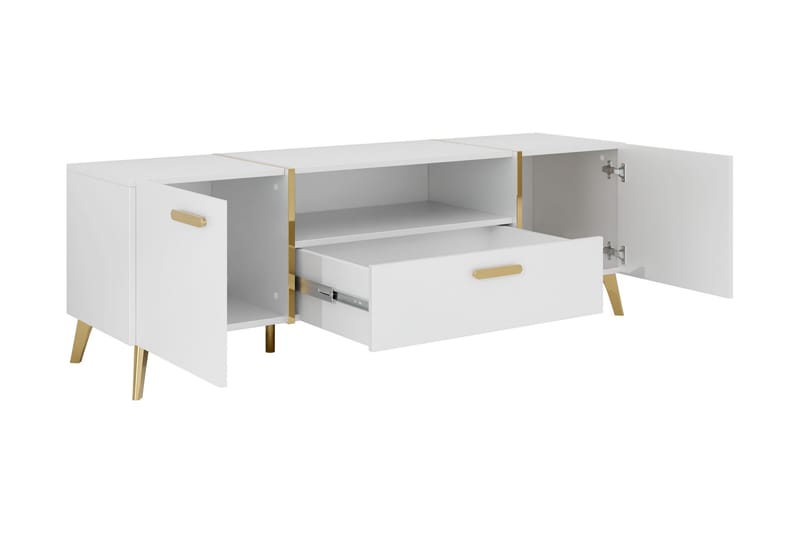 Akihiko Tv-bänk 154 cm - Vit - Möbler - TV- & Mediamöbler - TV bänk & mediabänk