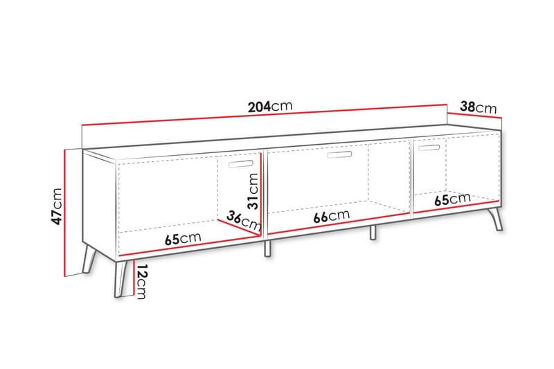 Akihiko Tv-bänk 204 cm - Cashmere - Möbler - TV- & Mediamöbler - TV bänk & mediabänk