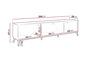 Akihiko Tv-bänk 204 cm - Vit - Möbler - TV- & Mediamöbler - TV bänk & mediabänk